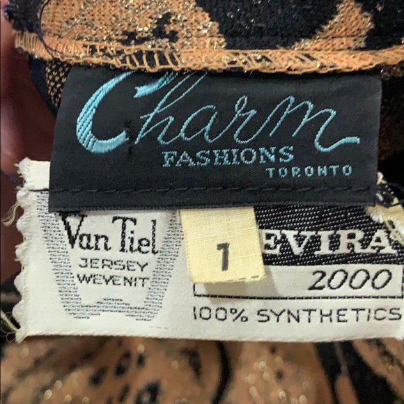 Vintage 1960s black and gold brocade party dress - Picture 3 of 3